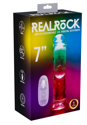 Realrock LED Vibrating Straight Cock 18 cm