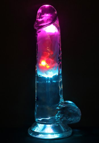 Realrock LED Vibrating Straight Cock with Balls 18 cm