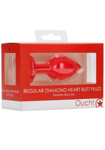 Diamond Heart Red Butt Plug, Regular