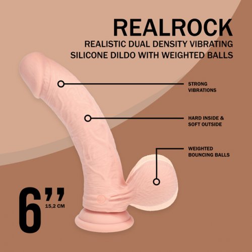Realrock Dual Density Vibrating Dildo 15 cm