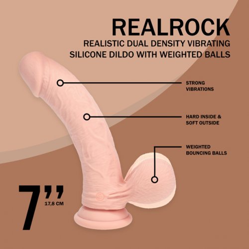 Realrock Dual Density Vibrating Dildo 18 cm