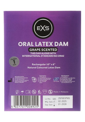 EXS Oral Dam Slicklapp, Grape