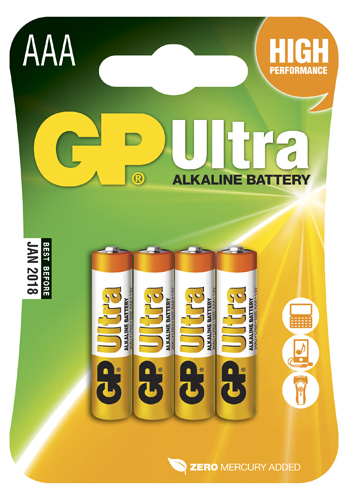 GP Ultra Alkaline AAA - 4 pack