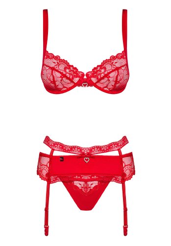 Obsessive Red Bra Set