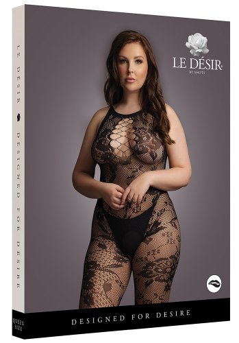 High criss cross key holy neck bodystocking - Queen Size