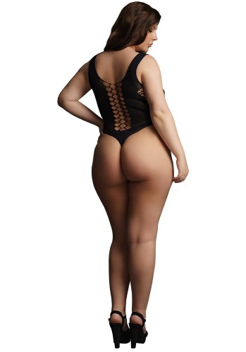 V-Neck Teddy with Opaque panels - Queen Size