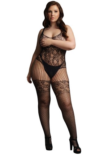 Lace and fishnet bodystocking- Queen Size