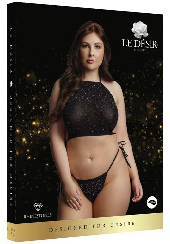 Festive Rhinestone Top and Thong - Queen Size