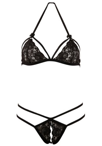 Bra and String Set, Svart