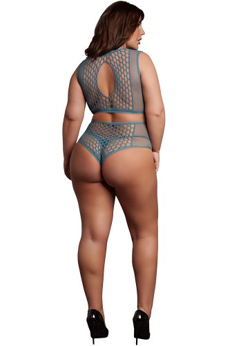 Two Piece Set Fishnet And Fence Net, blue - Queen Size
