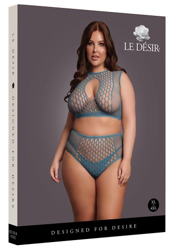 Two Piece Set Fishnet And Fence Net, blue - Queen Size
