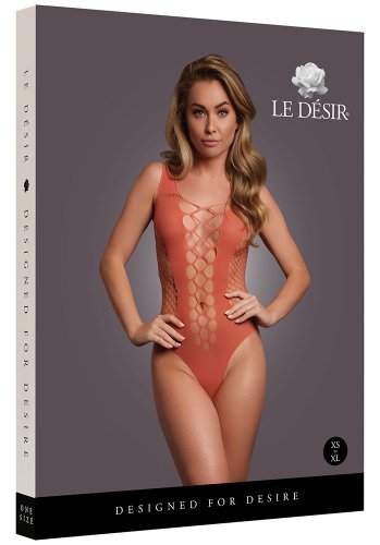 V-Neck Teddy with Opaque panels, red