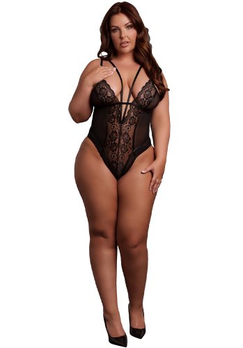 Wireless Lace Bodysuit with Adjustable Sliders - Queen Size