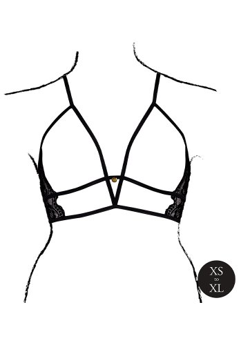 Open Cup Triangle Bra with Lace and Ajustable Sliders
