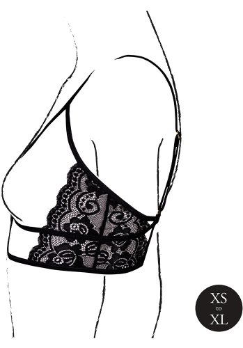 Open Cup Triangle Bra with Lace and Ajustable Sliders