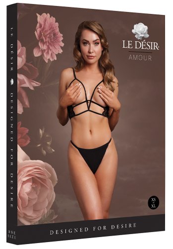 Open Cup Triangle Bra with Lace and Ajustable Sliders