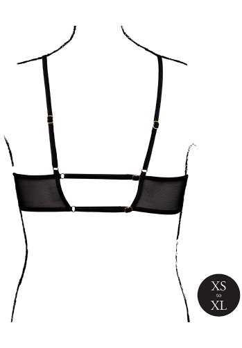 Keyhole Mesh Bra with Double Back Straps and Adjustable Sliders