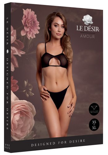 Keyhole Mesh Bra with Double Back Straps and Adjustable Sliders