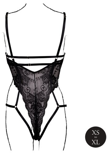 Lace Underwired Open Cup Bodysuit with Adjustable Sliders