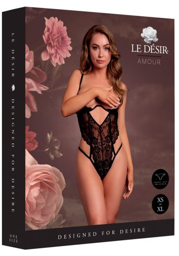 Lace Underwired Open Cup Bodysuit with Adjustable Sliders