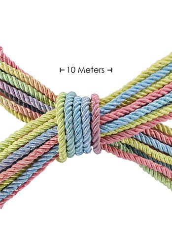 Ouch! Bondage Rope 10 m - Multicolor Pastel