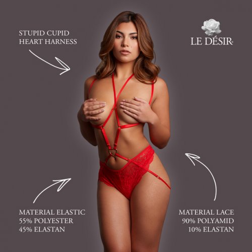 Stupid Cupid Heart Harness Red