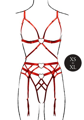 Stupid Cupid Heart Open Set Red