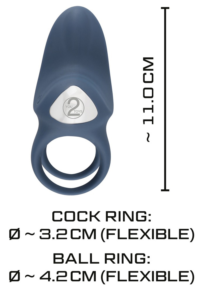 Vibrerande penis och pungring, uppladdningsbar
